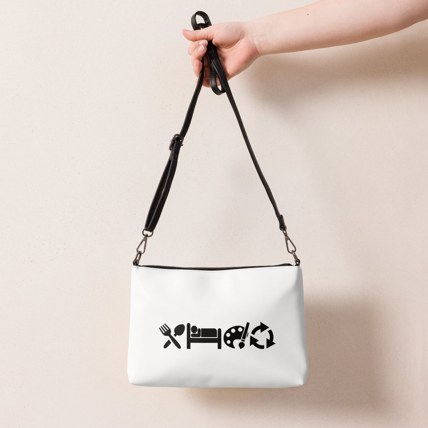 "Eat. Sleep. Paint. Repeat." Artistic Crossbody Bag