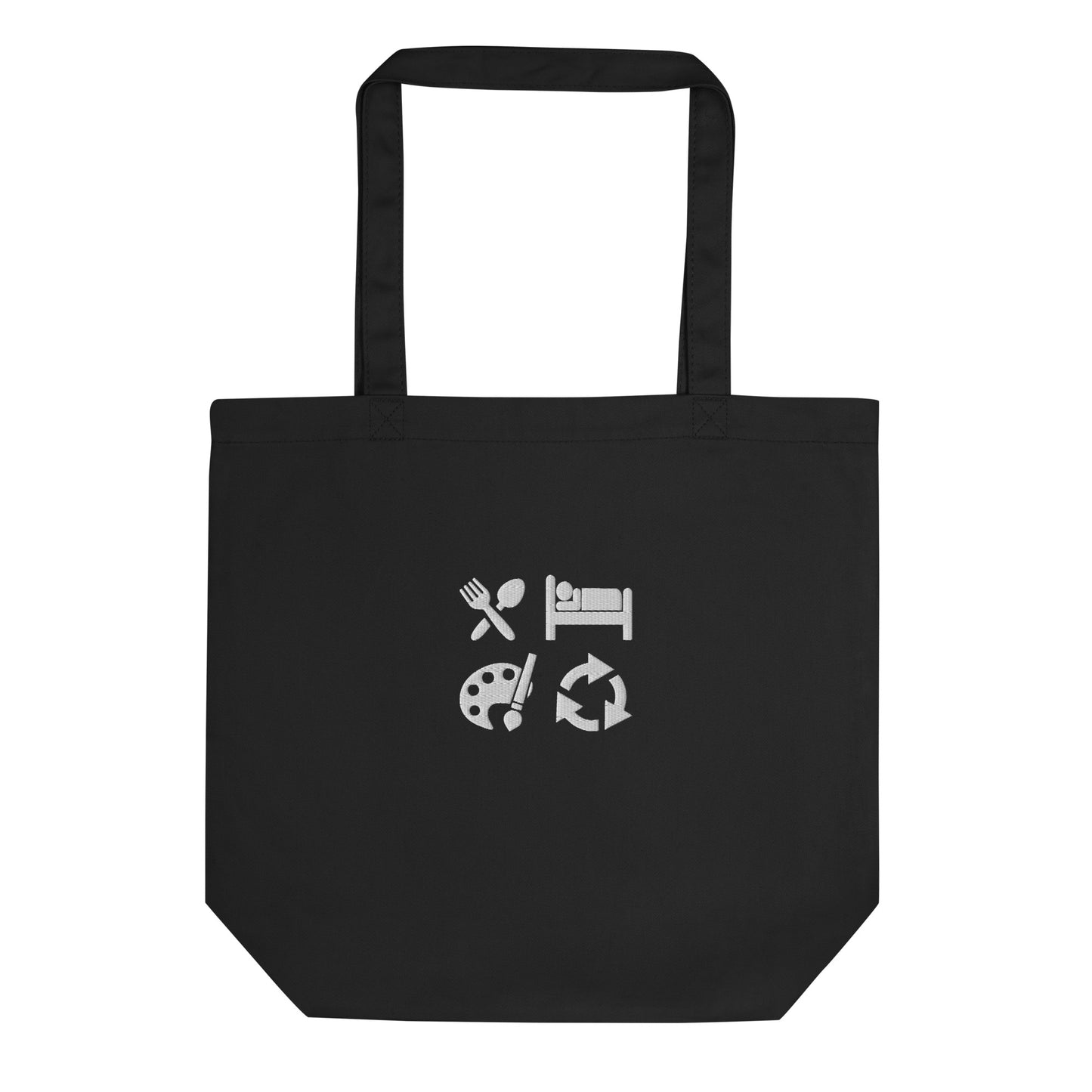 "Eat. Sleep. Paint. Repeat." Embroidered Eco-Friendly Tote