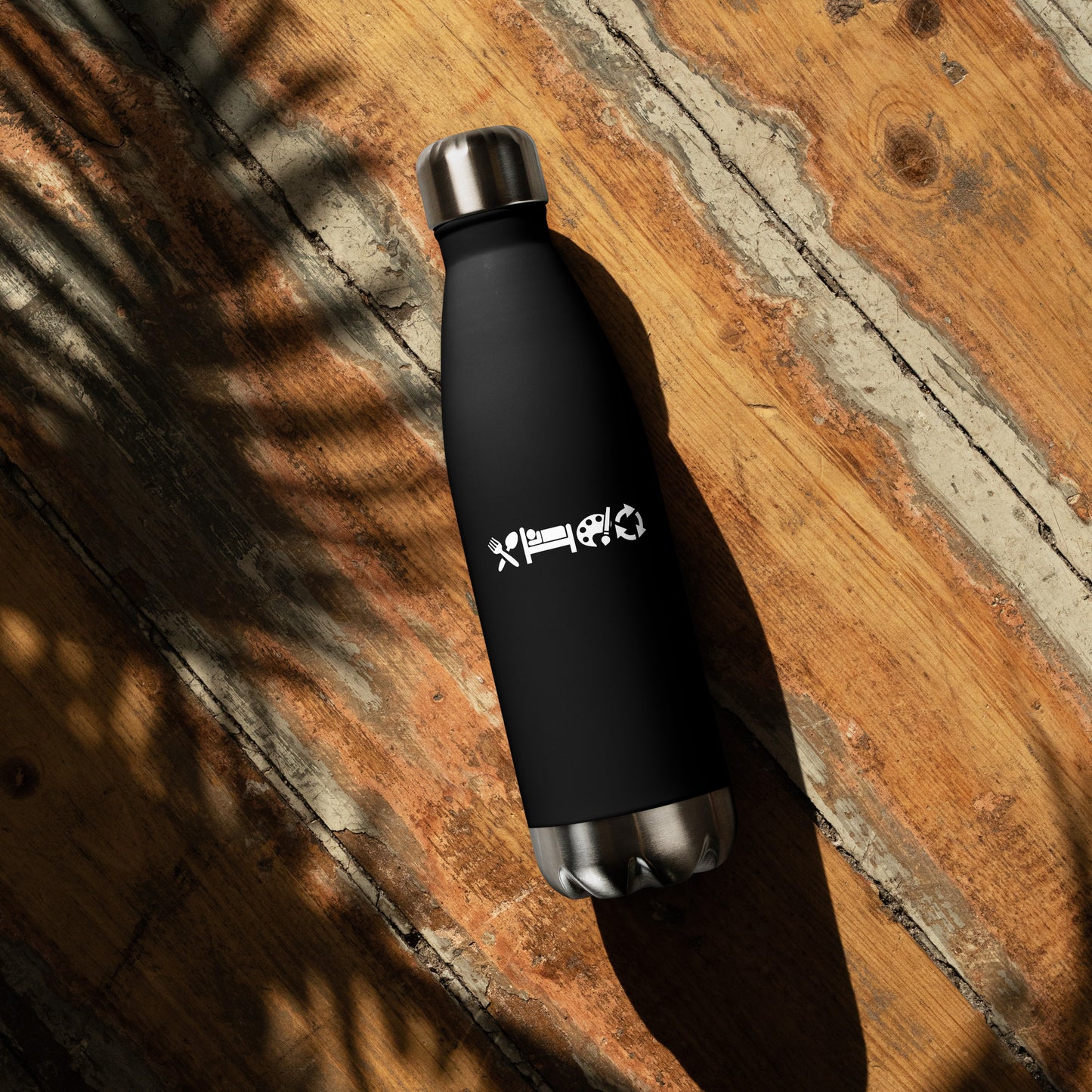 "Eat. Sleep. Paint. Repeat." Artist's Stainless Steel Water Bottle