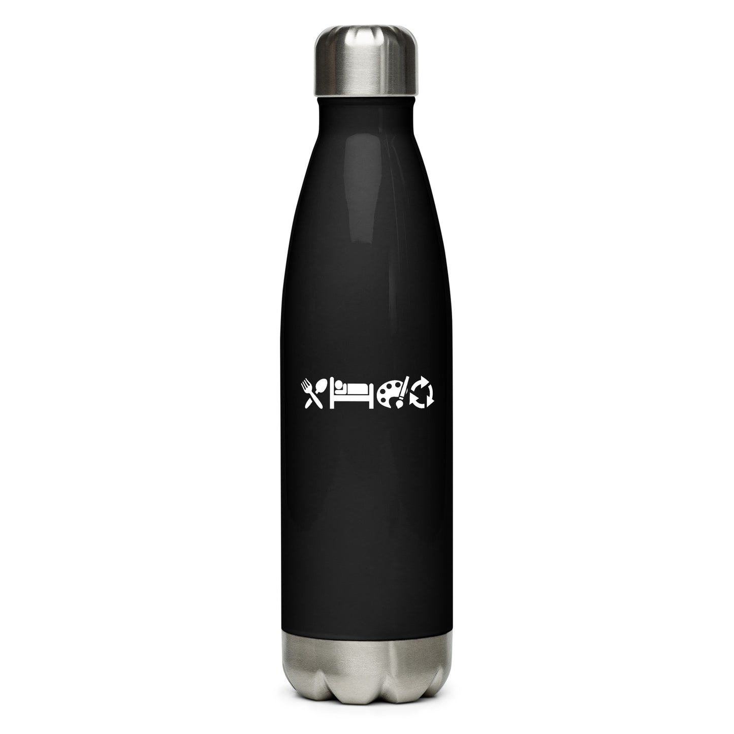 "Eat. Sleep. Paint. Repeat." Artist's Stainless Steel Water Bottle